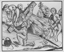 Legend of the infant Richard of Pontoise, (c1170-1179) crucified by Jews, 1493, (1878). Creator: Unknown