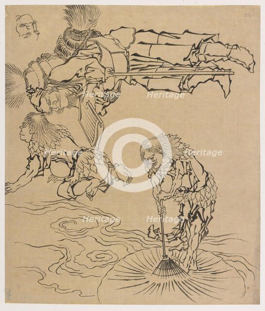 Legendary beings, late 18th-early 19th century. Creator: Hokusai.