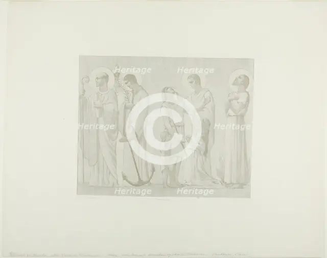 Legendary Saints of France (center frieze), c. 1888. Creator: Georges William Thornley.