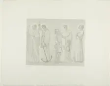 Legendary Saints of France (center frieze), c. 1888. Creator: Georges William Thornley