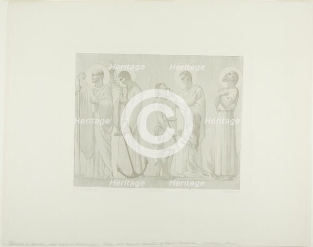 Legendary Saints of France (center frieze), c. 1888. Creator: Georges William Thornley.