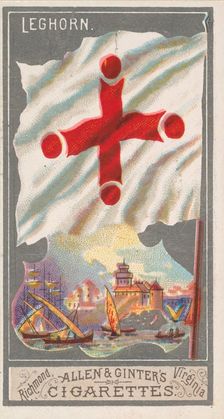 Leghorn, from the City Flags series (N6) for Allen & Ginter Cigarettes Brands, 1887. Creator: Allen & Ginter