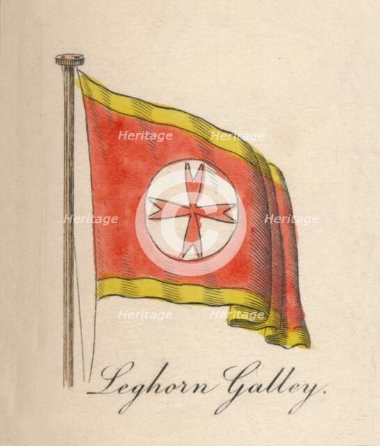 'Leghorn Galley', 1838. Artist: Unknown.