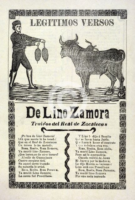 Legítimos versos de Lino Zamora traidos del Real de Zacatecas, 1903. 