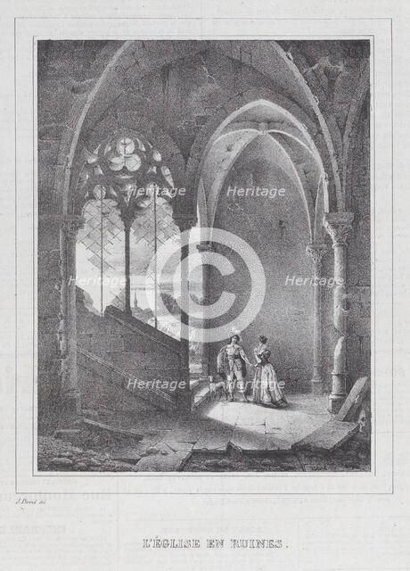 L'Eglise en Ruines, ca. 1834. Creator: Anon.
