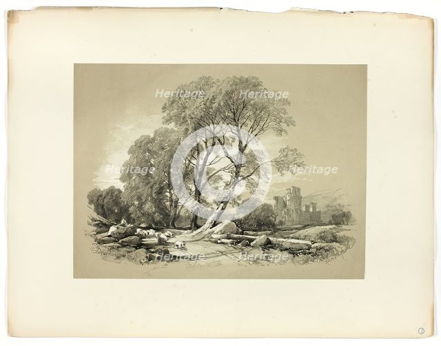 Leicester Castle, from Picturesque Selections, 1860. Creator: James Duffield Harding.