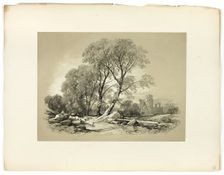 Leicester Castle, from Picturesque Selections, 1860. Creator: James Duffield Harding