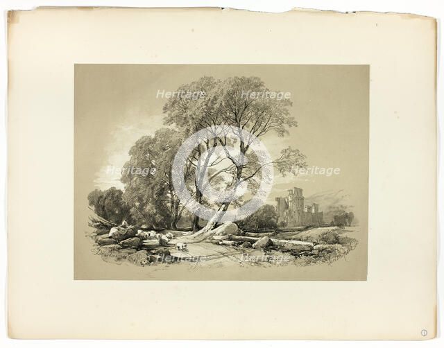 Leicester Castle, from Picturesque Selections, 1860. Creator: James Duffield Harding.