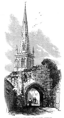 Leicester: Castle Gate and St. Mary's Church, 1868. Creator: Unknown