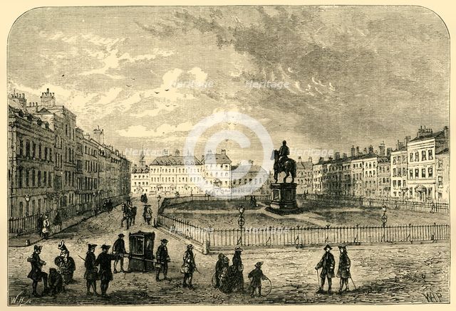 'Leicester Square, about 1750', (1881). Creator: Unknown.