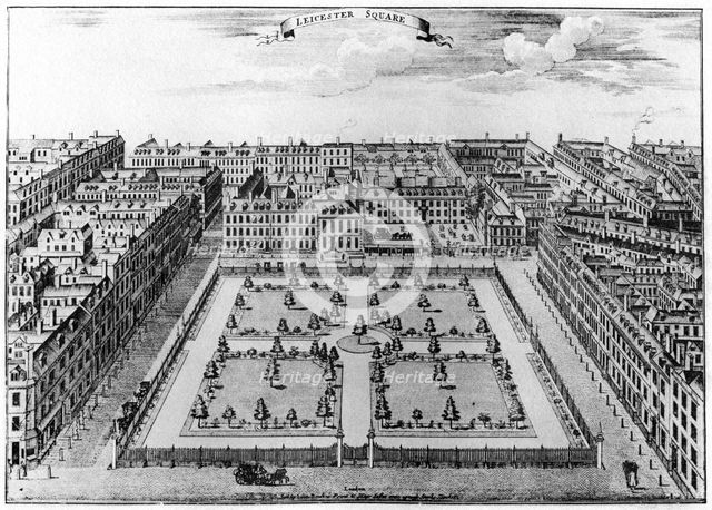 Leicester Square, London, 1750 (1907). Artist: Unknown