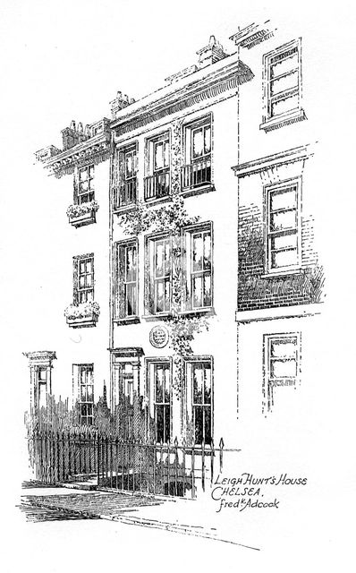 Leigh Hunt's house, Chelsea, London, 1912. Artist: Frederick Adcock