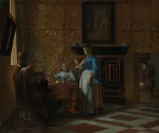 Leisure Time in an Elegant Setting, ca. 1663-65. Creator: Pieter de Hooch