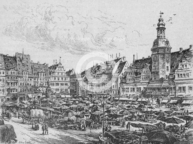 'Leipzig: The Market Place', 1902. Artist: Henry Dustin.