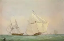 Leith Smack Running Up Swim, October 1838. Artist: John Christian Schetky