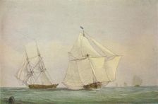 Leith Smack Running Up Swim, October 1838. Artist: John Christian Schetky