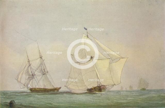 'Leith Smack Running Up Swim, October', 1838. Artist: John Christian Schetky.