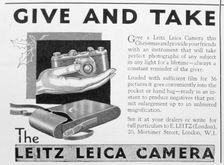 Leitz Leica camera advert, late 1920s