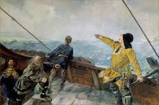Leiv Eiriksson discovers America. Artist: Krohg, Christian (1852-1925)
