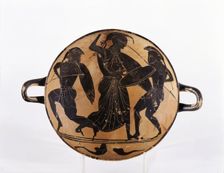 Lekythos with the figure of Athena between Hector and Achilles, from Empúries