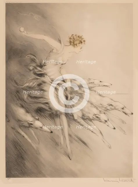 L'élan, 1928. Creator: Icart, Louis Justin Laurent (1888-1950).