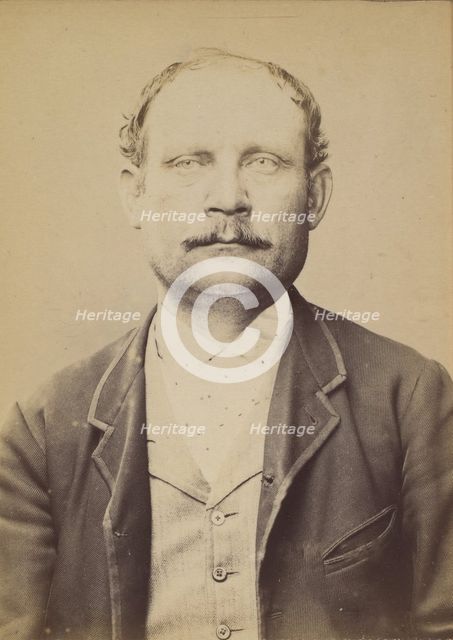 Lelarge. Louis, Eugène. 46 ans, né le 5/4/48 à Paris Ille. Employé de commerce. Anarchiste..., 1894. Creator: Alphonse Bertillon.