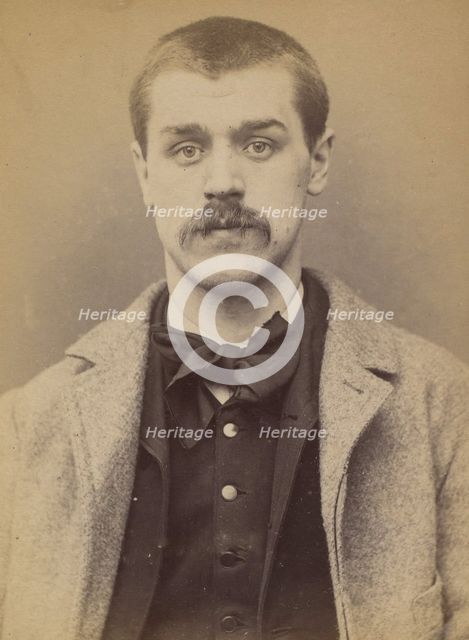 Leleu. Victor, Louis. 29 ans, né le 19/10/64 à Arras (Pas-de-Calais). Anarchiste. 9/1/94., 1894. Creator: Alphonse Bertillon.