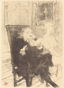 Leloir and Moreno in "Les femmes savantes" (Leloir et Moreno dans "Les femmes savantes"), 1894. Creator: Henri de Toulouse-Lautrec