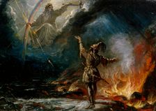 Lemminkäinen at the Fiery Lake, sketch, 1867. Creator: Robert Wilhelm Ekman