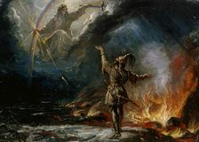 Lemminkäinen at the Fiery Lake, sketch, 1867. Creator: Robert Wilhelm Ekman