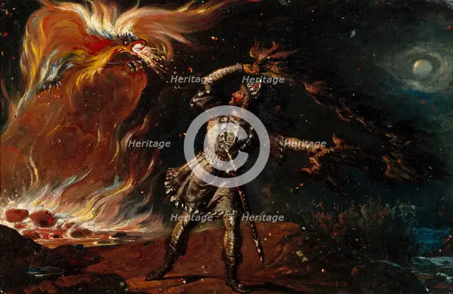 Lemminkäinen and the Fiery Eagle, 1867. Creator: Robert Wilhelm Ekman.