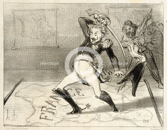 L'Empereur Nicolas travaillant dans son cabinet, 1850. Creator: Honore Daumier.