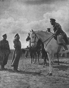 L'Empereur de Russie parmi ses soldats 1916. Creator: Serge Timofeew