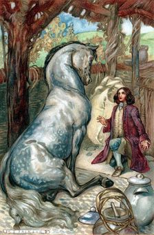 Lemuel Gulliver, set ashore after a mutiny, finds himself in kingdom of the Houyhnhns