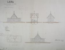 Lena Passenger House, Lena, Illinois, Plan, Elevations, and Sections, 1873. Creator: James Nocquel