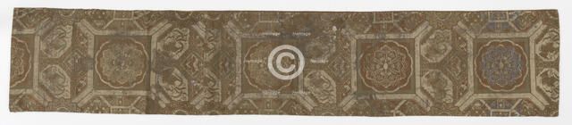 Length of lined textile, fragment from an obi, Edo period, 18th century. Creator: Unknown.