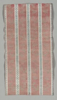 Length of Textile with Classical Ruin in a Landscape Design, early 1800s. Creator: Unknown