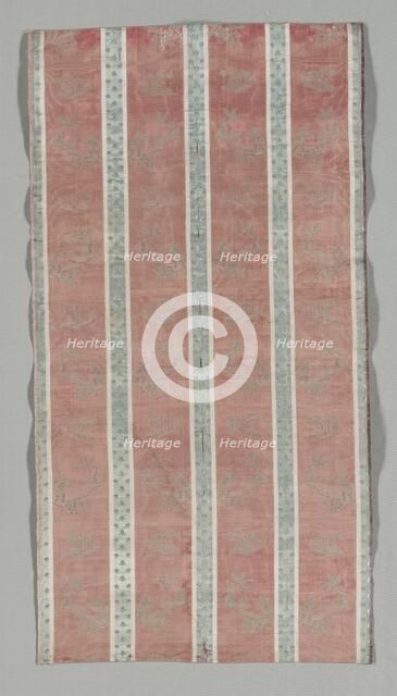 Length of Textile with Classical Ruin in a Landscape Design, early 1800s. Creator: Unknown.