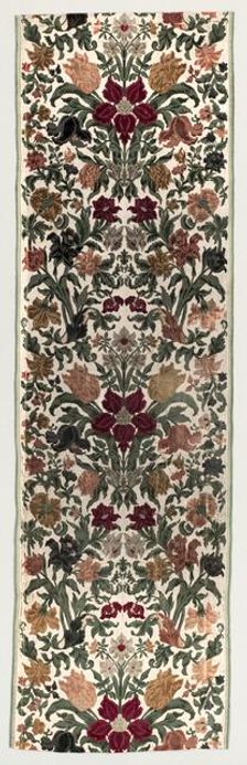 Lengths of Floral Velvet, 1600s. Creator: Unknown