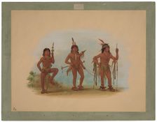Lengua Medicine Man with Two Warriors, 1854/1869. Creator: George Catlin