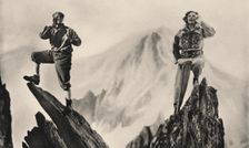 Leni Riefenstahl and Sepp Rist in the film "Stürme über dem Mont Blanc" (Storm Over Mont... 1930. Creator: Anon