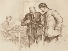 Lenin and Stalin at the Direct Wire, 1918 (1939). Creator: Pyotr Vasilyev