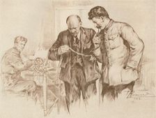Lenin and Stalin at the Direct Wire, 1918 (1939). Creator: Pyotr Vasilyev