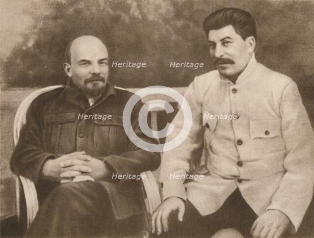 'Lenin and Stalin in Gorki (Near Moscow), 1922', (1939). Creator: Unknown.