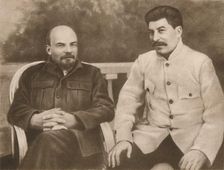 Lenin and Stalin in Gorki (Near Moscow), 1922 (1939). Creator: Unknown