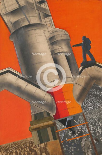 Lenin and socialist reconstruction , 1920. Creator: Klutsis, Gustav (1895-1938).