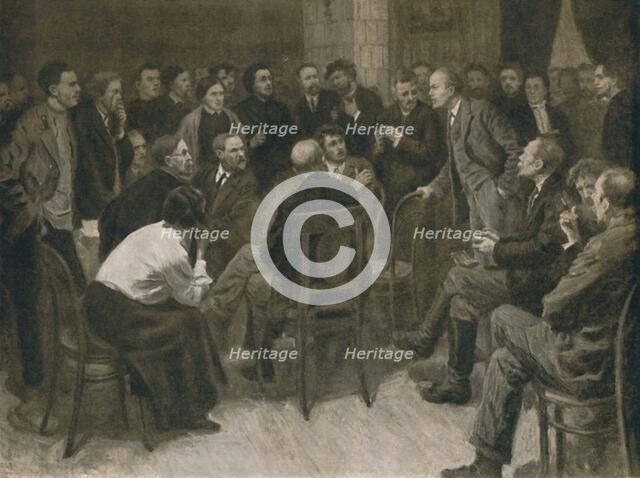 'Lenin Debating with the Narodnik Vorontsov (1894)', (1939). Creator: Aleksandr Viktorovic Moravov.