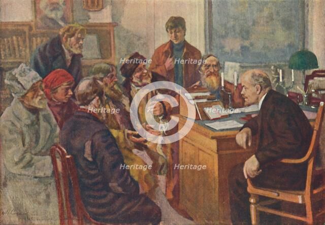 'Lenin Talking To Peasants', (1939). Creator: M Sokolov.