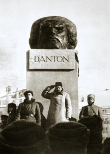Lenin unveiling the Danton monument, Moscow, Russia, 1919