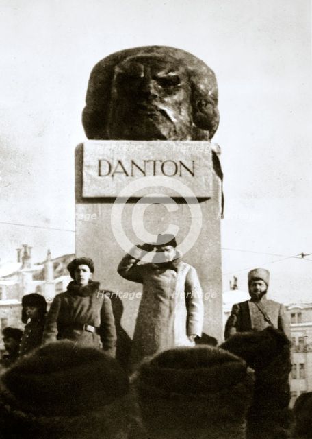 Lenin unveiling the Danton monument, Moscow, Russia, 1919. Creator: Unknown.
